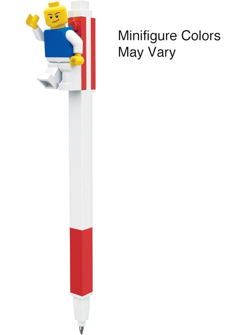 LEGO IQ Retractable Gel Pen with Red Minifigure – Red Medium Point (0.7mm), Buildable Toy Pen for Kids & Adults- IQ-53704 - Image 2