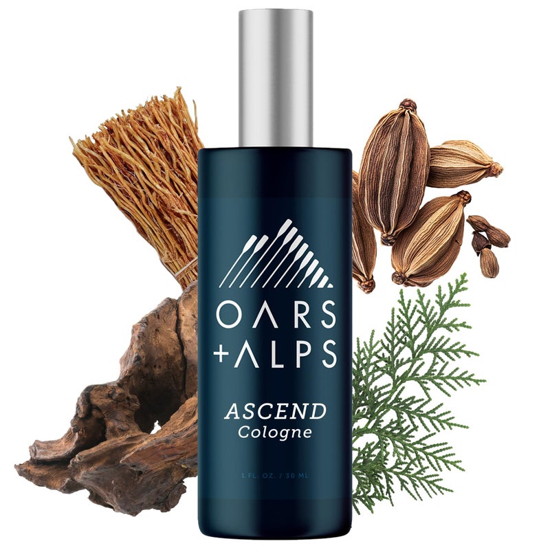 Oars + Alps Ascend Mens Cologne and Body Spray, Travel Size Cologne for Men Body Spray, Warm Fragrance, Scented with Mandarin, Teakwood Cedarwood & Warm Cardamom, Blends Refreshing, 1oz - Image 1