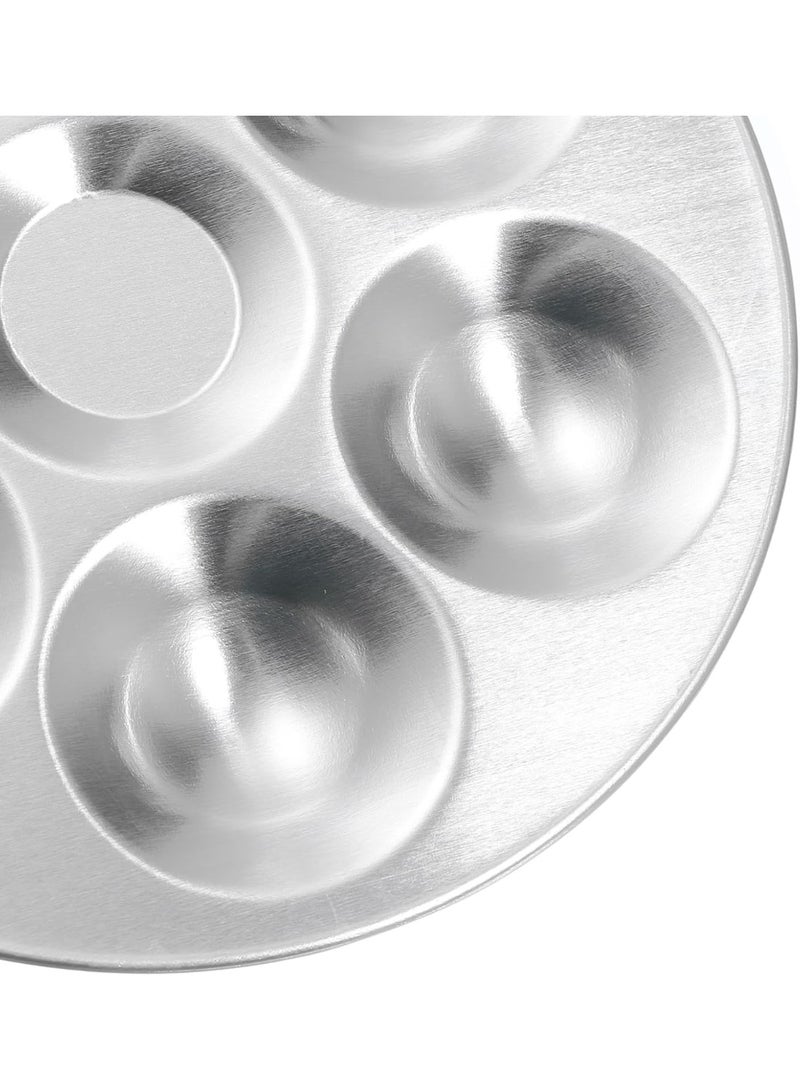 إيتالو لوحة ألوان بستة آبار، لوحة ألوان قابلة للغسل، صينية طلاء دائرية من الألومنيوم للرسم بالألوان المائية، مشروع فني، حرفي، DIY، فضي - Image 4