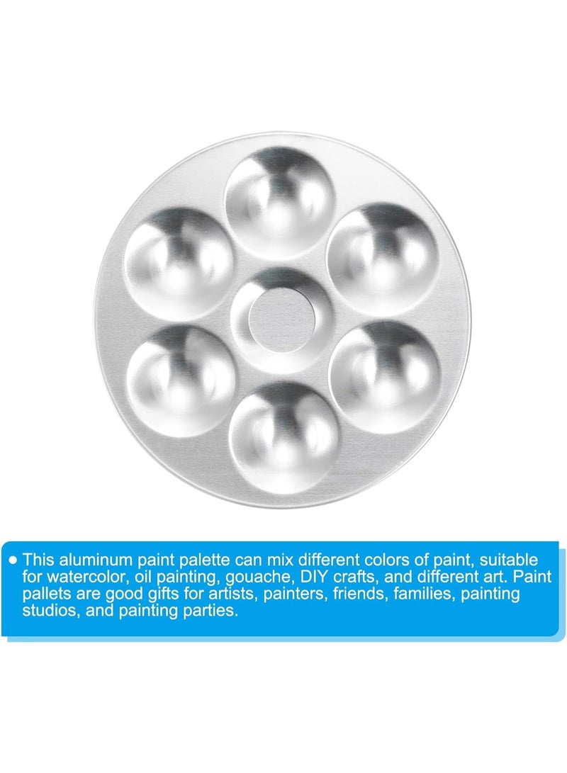 إيتالو لوحة ألوان بستة آبار، لوحة ألوان قابلة للغسل، صينية طلاء دائرية من الألومنيوم للرسم بالألوان المائية، مشروع فني، حرفي، DIY، فضي - Image 5