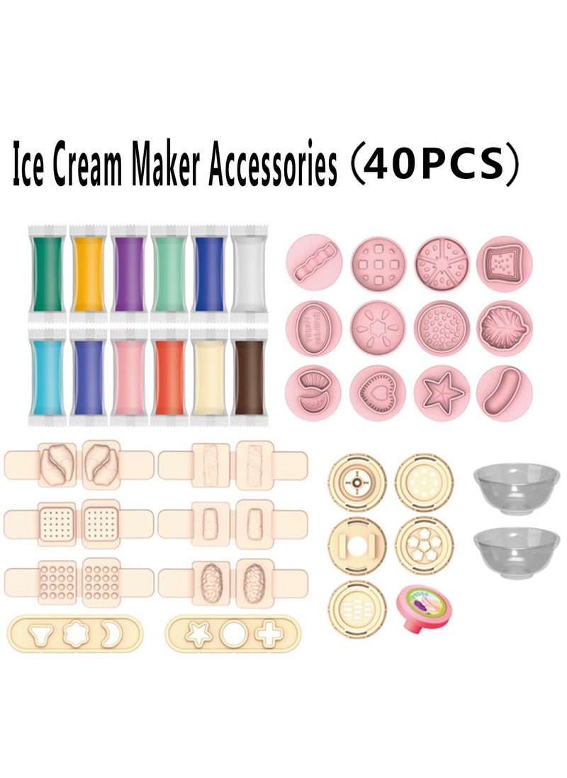 Playdough Accessories Kit, ice crema Maker Machine Dough Set, Color Dough Tools, Kitchen Creations Hamburger Maker Play Set for Girls Boys, Weekend Party Pretend Gift for Children
