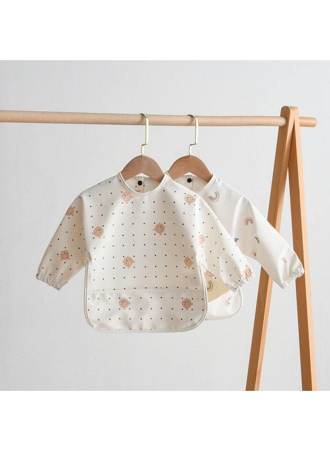 GZMM Waterproof Baby Bibs Infant Toddler Long Sleeve Feeding Bib With Food Catcher Easy Clean & Washable - Image 4