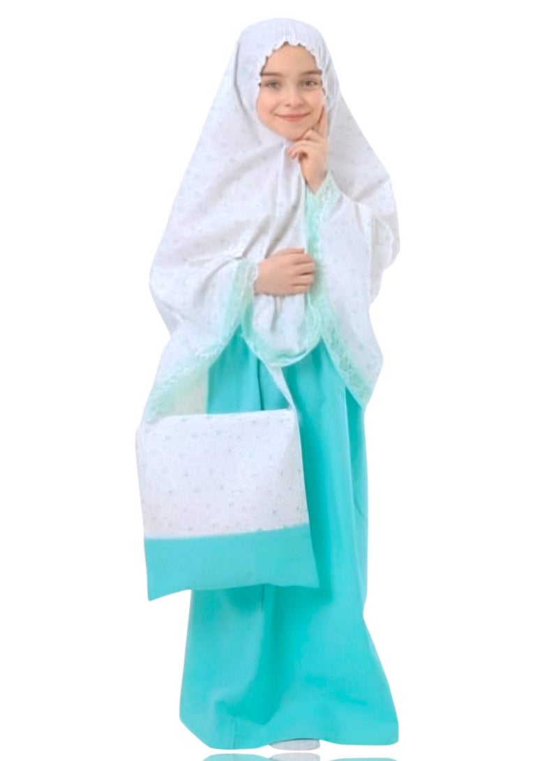 Elanesa  10–11 Years – Kids’ Unique Prayer Attire with Matching Bag and Prayer Mat, Made in Turkey - Image 2