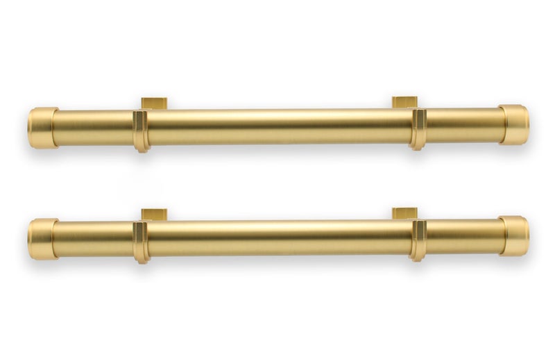 BlastHome Luxury 17 Custom Side Mount Curtain Rods 1 14 Large Diameter Premium Brackets Endcaps Signature Collection Set of Two Brushed Gold Finish - Image 2