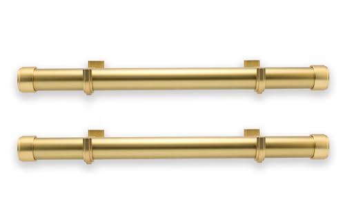 BlastHome Luxury 17 Custom Side Mount Curtain Rods 1 14 Large Diameter Premium Brackets Endcaps Signature Collection Set of Two Brushed Gold Finish - Image 1