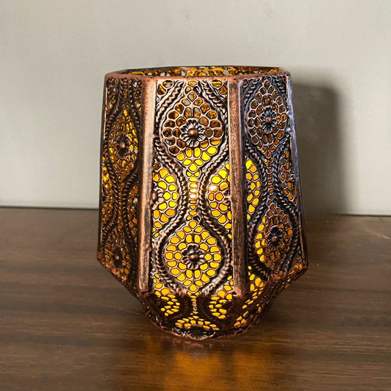 1Pc Morocco Style Hollow Out Candlestick Retro Iron candleholder Household Decor - Image 2