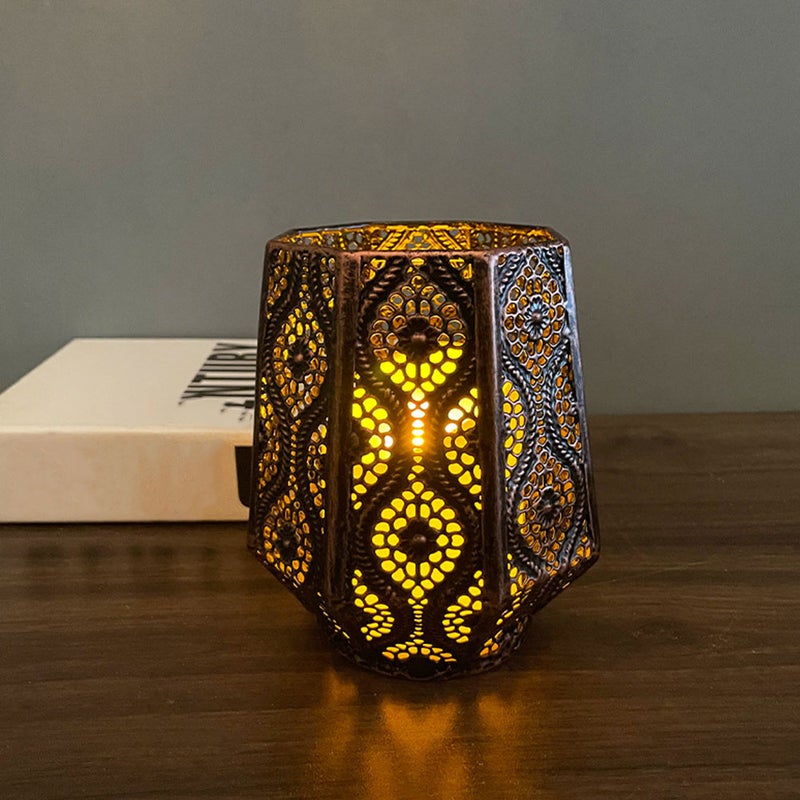 1Pc Morocco Style Hollow Out Candlestick Retro Iron candleholder Household Decor - Image 1