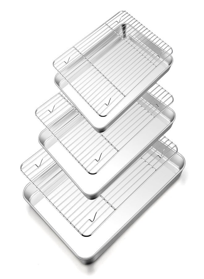 TeamFar Baking Sheet with Parallel Rack Set-16" & 12.5" & 10.5" - Image 1