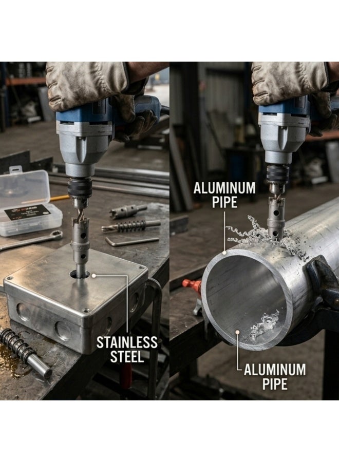 RNS TCT Hole Saw ECO 28 mm, TCT Metal Core Cutter with Pilot Drill, Arbor and Hex Key for Precision Steel, Sheet Metal and Industrial Drilling - Image 2
