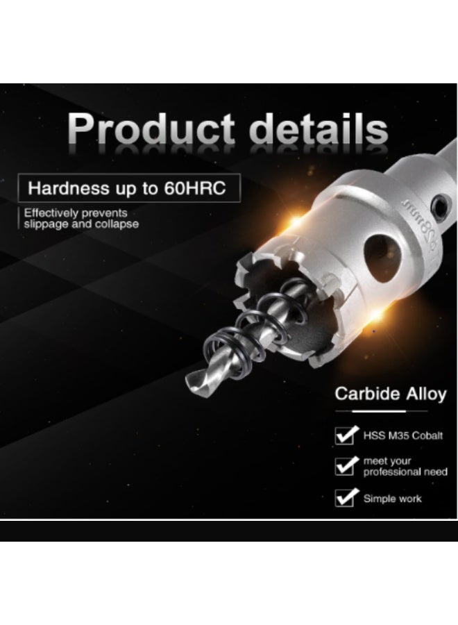 RNS TCT Hole Saw ECO 28 mm, TCT Metal Core Cutter with Pilot Drill, Arbor and Hex Key for Precision Steel, Sheet Metal and Industrial Drilling - Image 5