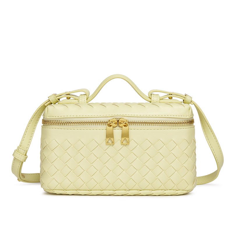 Fashion Popular Lunch Box Bag Hand-Woven New Zipper Bag Trendy Shoulder Portable Cross-Body Bag - Image 5