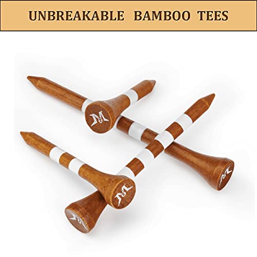 MAZEL Natural Wood/Bamboo Golf Tees 2 3/4 Inch & 3 1/4 Inch,Pack 50 or 120 Pack,Reduce Friction & Side Spin,More Durable and Stable Golf Tees (120 Pack (30*1-1/2" +30*2-1/8"+30*2-3/4+30*3-1/4),Brown) - Image 4