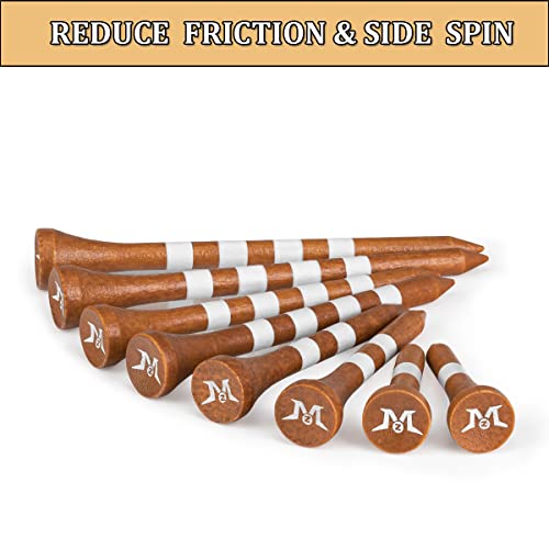 MAZEL Natural Wood/Bamboo Golf Tees 2 3/4 Inch & 3 1/4 Inch,Pack 50 or 120 Pack,Reduce Friction & Side Spin,More Durable and Stable Golf Tees (120 Pack (30*1-1/2" +30*2-1/8"+30*2-3/4+30*3-1/4),Brown) - Image 2