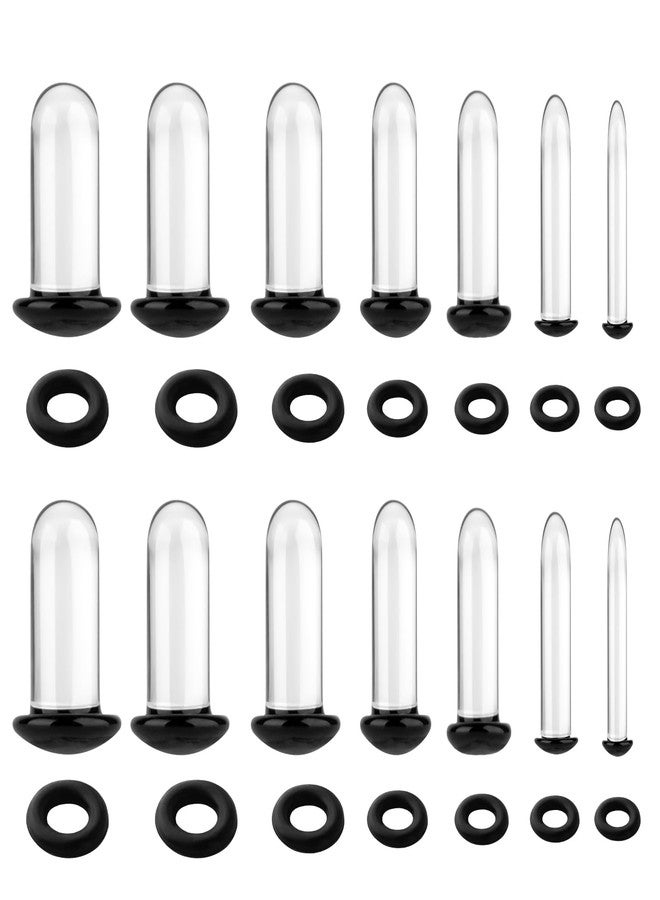 TRESSON Glass Ear Stretching Kit 7Pairs/14Pcs Comfy Pain-free Full Size Ear Gauges with O-Rings Single Glass Stretching Kits Ear Expander Body Piercing Jewelry for Women Men - Image 1
