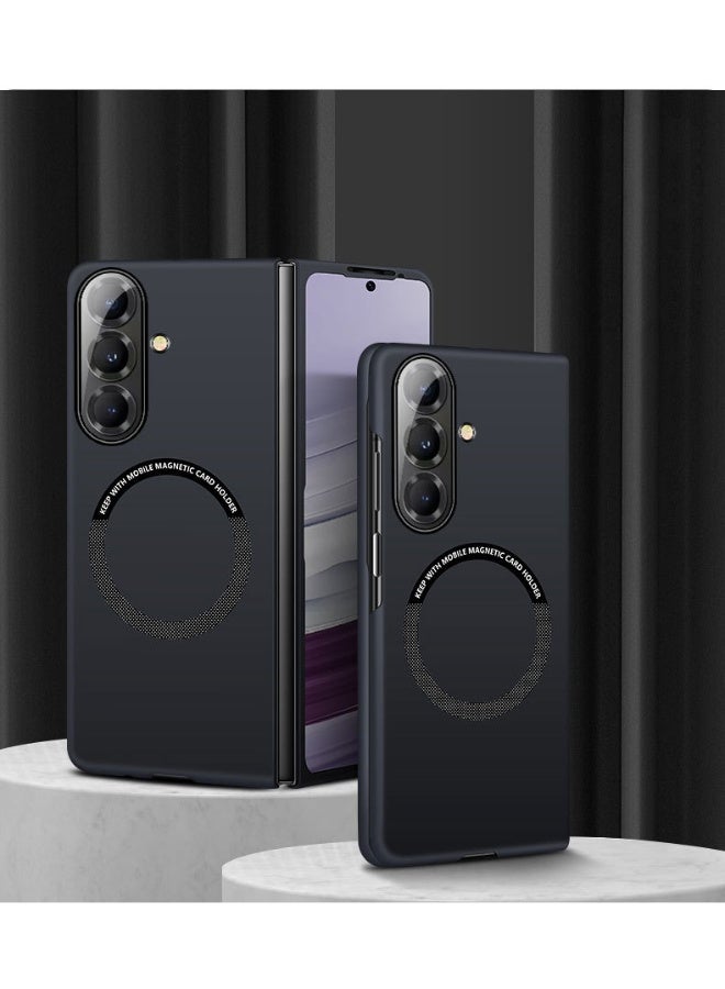 عام غطاء سامسونج جالكسي Z فولد 7 المغناطيسي بدون إطار متوافق مع ماج سيف بتصميم معدني عاري وغطاء رفيع مقاوم للصدمات - Image 2