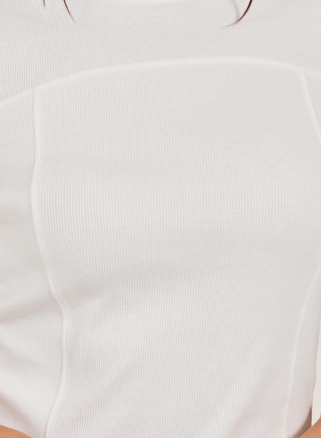 Styli Ribbed Round Neck Fitted T-Shirt - Image 4