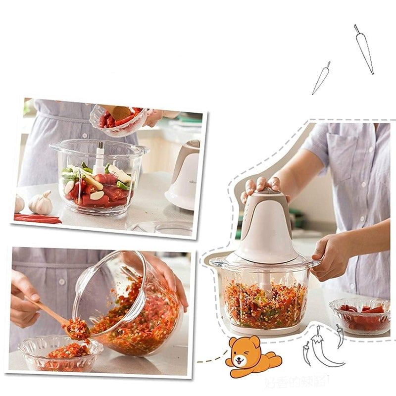 VBM ABS Meat Grinder Household Meat Grinder 2Speed 250W Meat Grinder Electric MultiFunctional Small Meat Grinder Food Processing Mixer 2L Electric Mini Food Chopper Food Processor - Image 5
