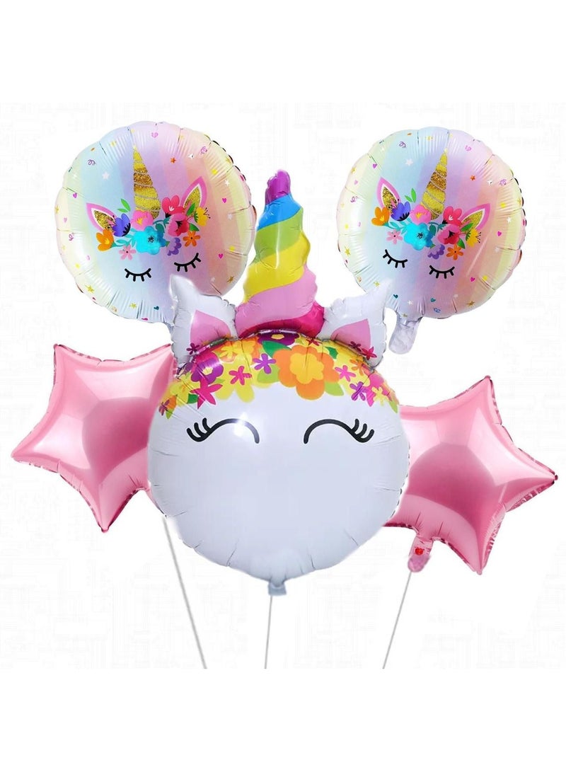 5-Piece Unicorn Foil Balloons