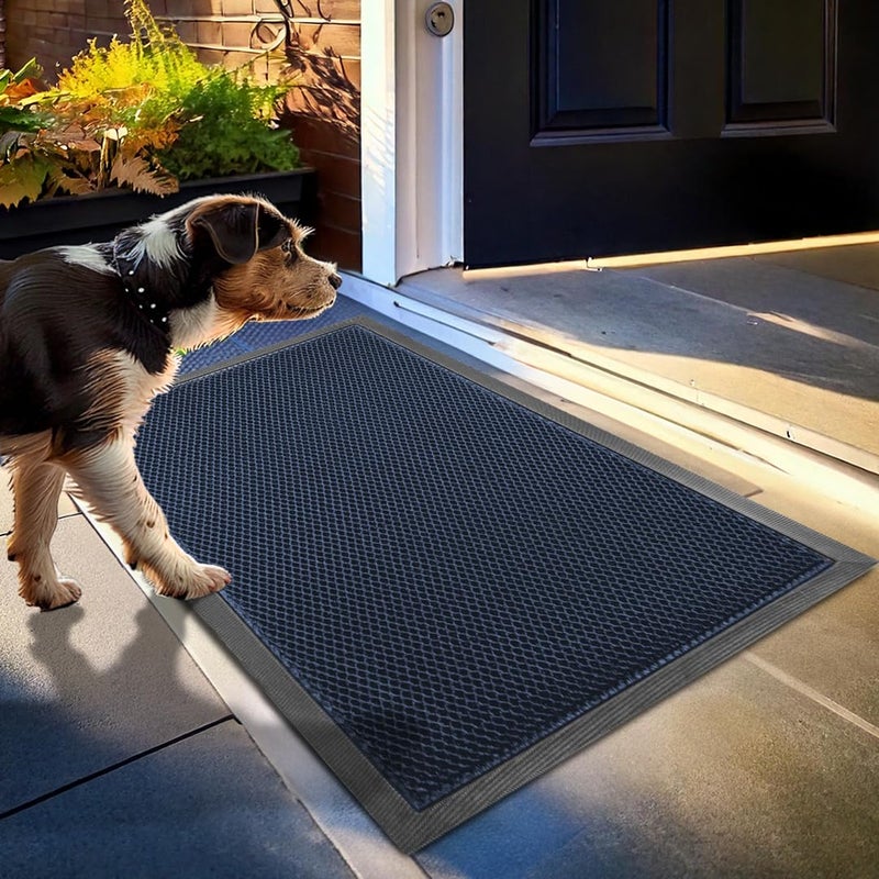 Muddy MatÂ® Mesh Quick-Dry Door Mat â€“ Heavy-Duty, Dirt Trapper for Outdoor & Indoor Use, Ideal for Entrance, Mudrooms, Patios, and Garages, Low-Profile, Non-Slip, Washable â€“ Blue 23"x35"x0.4" - Image 1