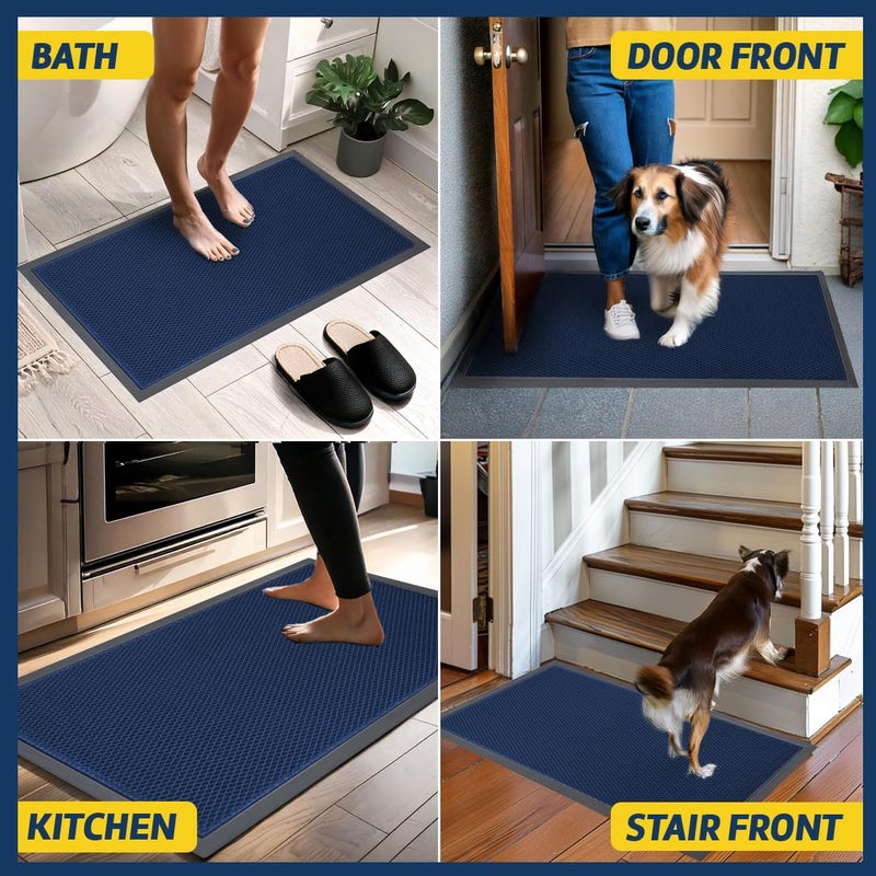 Muddy MatÂ® Mesh Quick-Dry Door Mat â€“ Heavy-Duty, Dirt Trapper for Outdoor & Indoor Use, Ideal for Entrance, Mudrooms, Patios, and Garages, Low-Profile, Non-Slip, Washable â€“ Blue 23"x35"x0.4" - Image 4