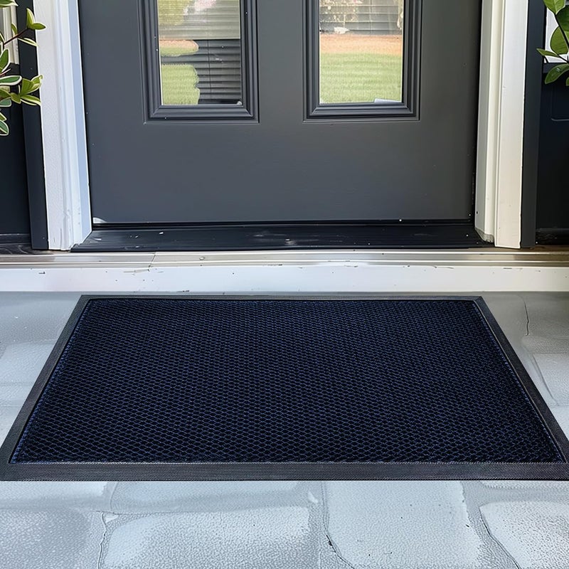 Muddy MatÂ® Mesh Quick-Dry Door Mat â€“ Heavy-Duty, Dirt Trapper for Outdoor & Indoor Use, Ideal for Entrance, Mudrooms, Patios, and Garages, Low-Profile, Non-Slip, Washable â€“ Blue 23"x35"x0.4" - Image 2