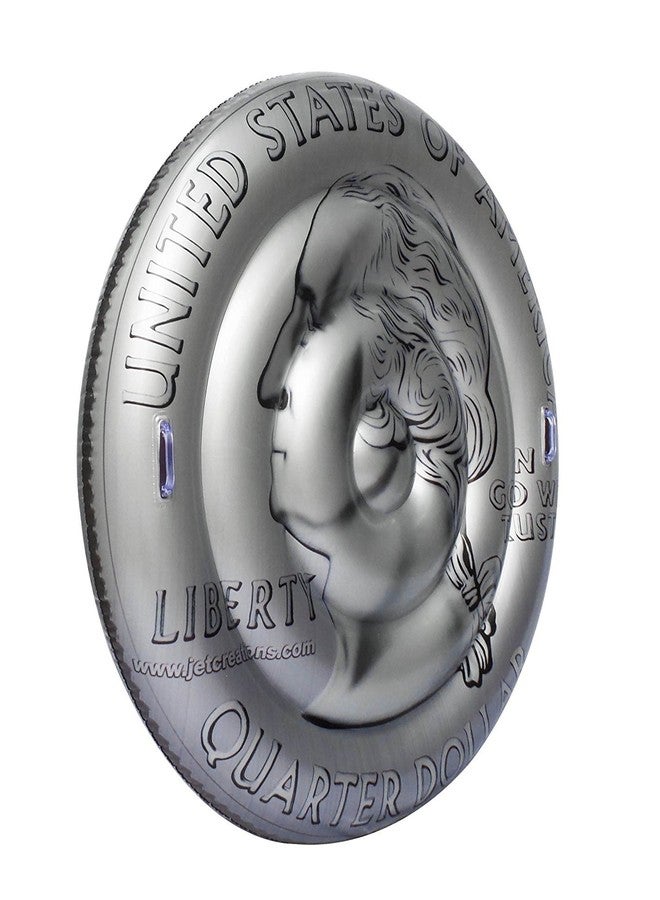 Jet Creations Jetsup FUN-COIN25 Big Money U.S. Quarter Pool Float Floatie Raft, 60", Silver - Image 4