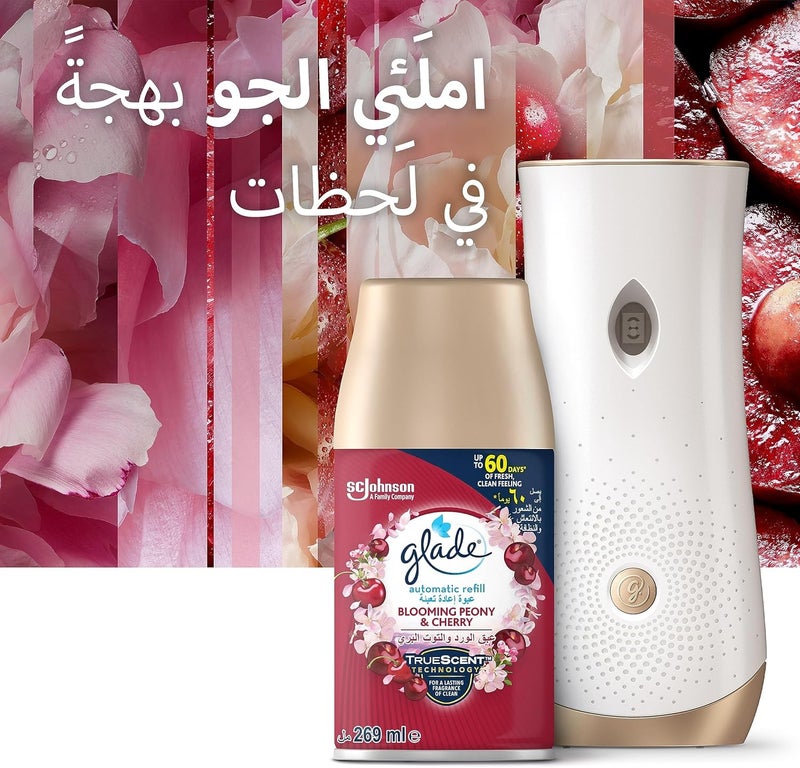 Glade Automatic Air Freshener Spray Refill Scented with Blooming Peony & Cherry Scent, 269 ml - Image 5