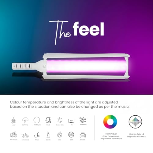 DIGITEK® (DSL-25W RGB) Stick Light Portable Handheld RGB LED Light Wand with Barn Door & Remote Control, Color Temp 2700-12000K + RGB, 39 Special Lighting Effects & Carry Bag - Image 2
