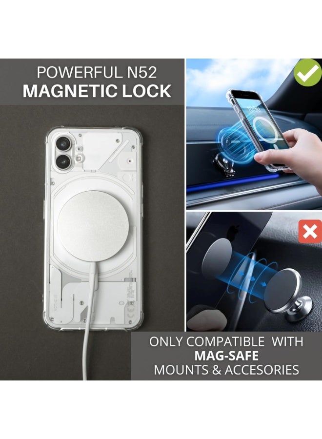 MUNTAQI حافظة ماغسيف الشفافة لهاتف ناثينغ (2) – غطاء واقي رقيق شفاف مضاد للصدمات مع حلقة مغناطيسية قوية، تصميم شفاف مقاوم للاصفرار، متوافق مع الشحن اللاسلكي - Image 5