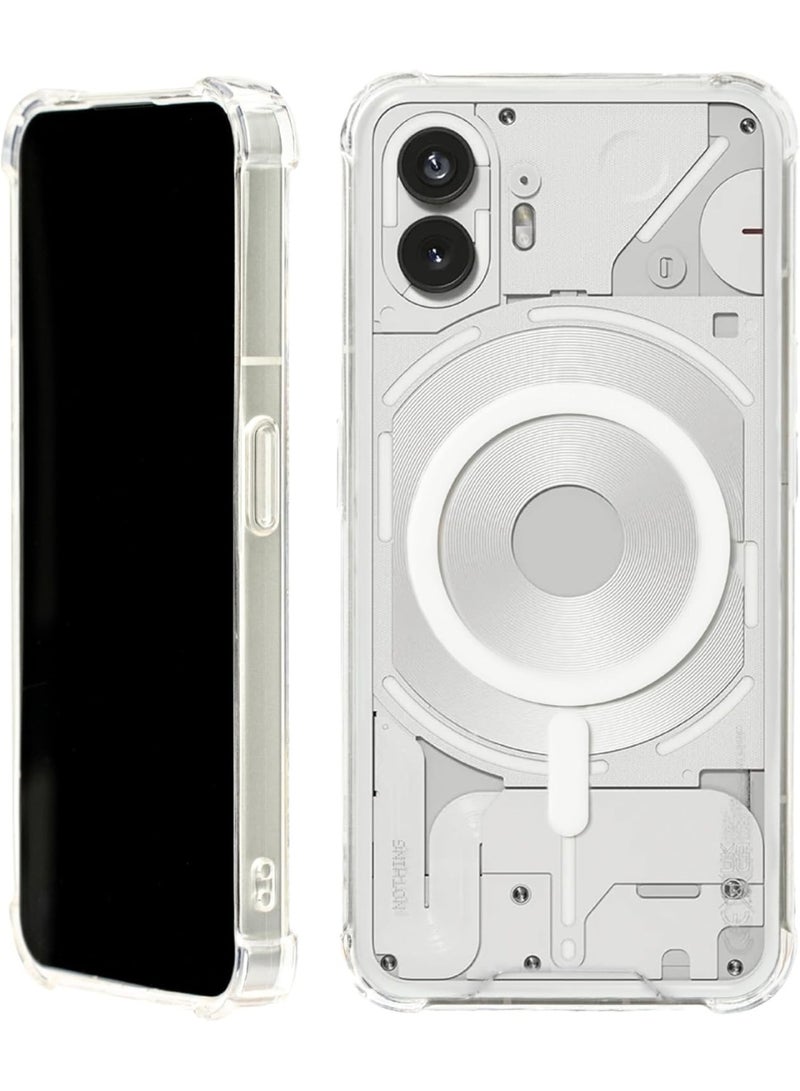 MUNTAQI حافظة ماغسيف الشفافة لهاتف ناثينغ (2) – غطاء واقي رقيق شفاف مضاد للصدمات مع حلقة مغناطيسية قوية، تصميم شفاف مقاوم للاصفرار، متوافق مع الشحن اللاسلكي - Image 1