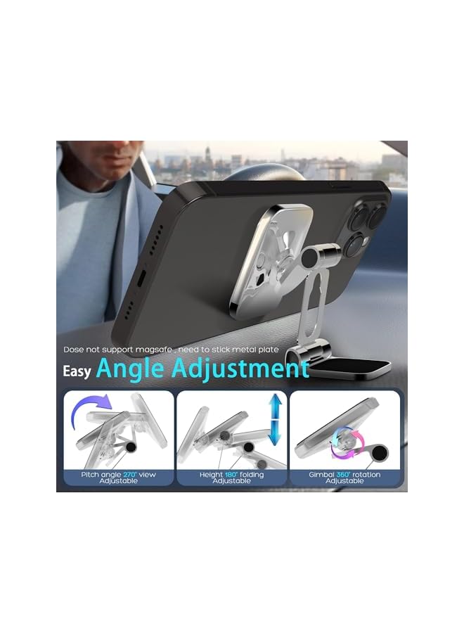 S-TOP Alloy Folding Magnetic Phone Holder for Car 360° Rotating Super Strong 8 Magnets Dashboard Mount for iPhone Samsung All Phones - Image 2