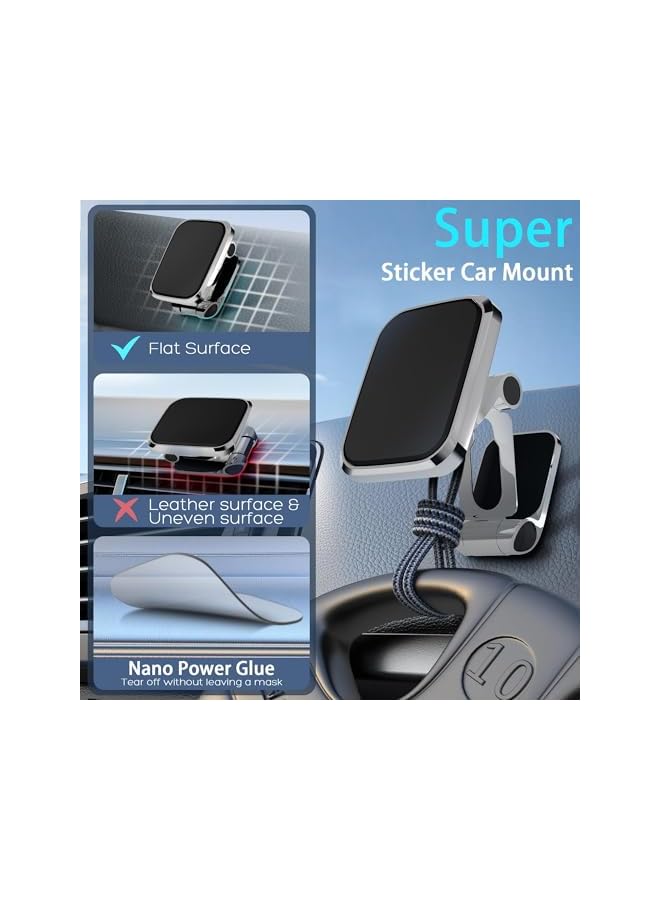 S-TOP Alloy Folding Magnetic Phone Holder for Car 360° Rotating Super Strong 8 Magnets Dashboard Mount for iPhone Samsung All Phones - Image 1