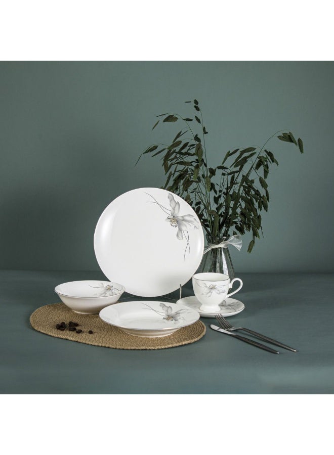 DANUBE HOME Petalina 20-Piece Fine Bone China Dinner Set – Elegant Tableware Set for 4, Durable, Microwave & Dishwasher Safe, Perfect for Special Occasions, Formal Dining & Everyday Use 