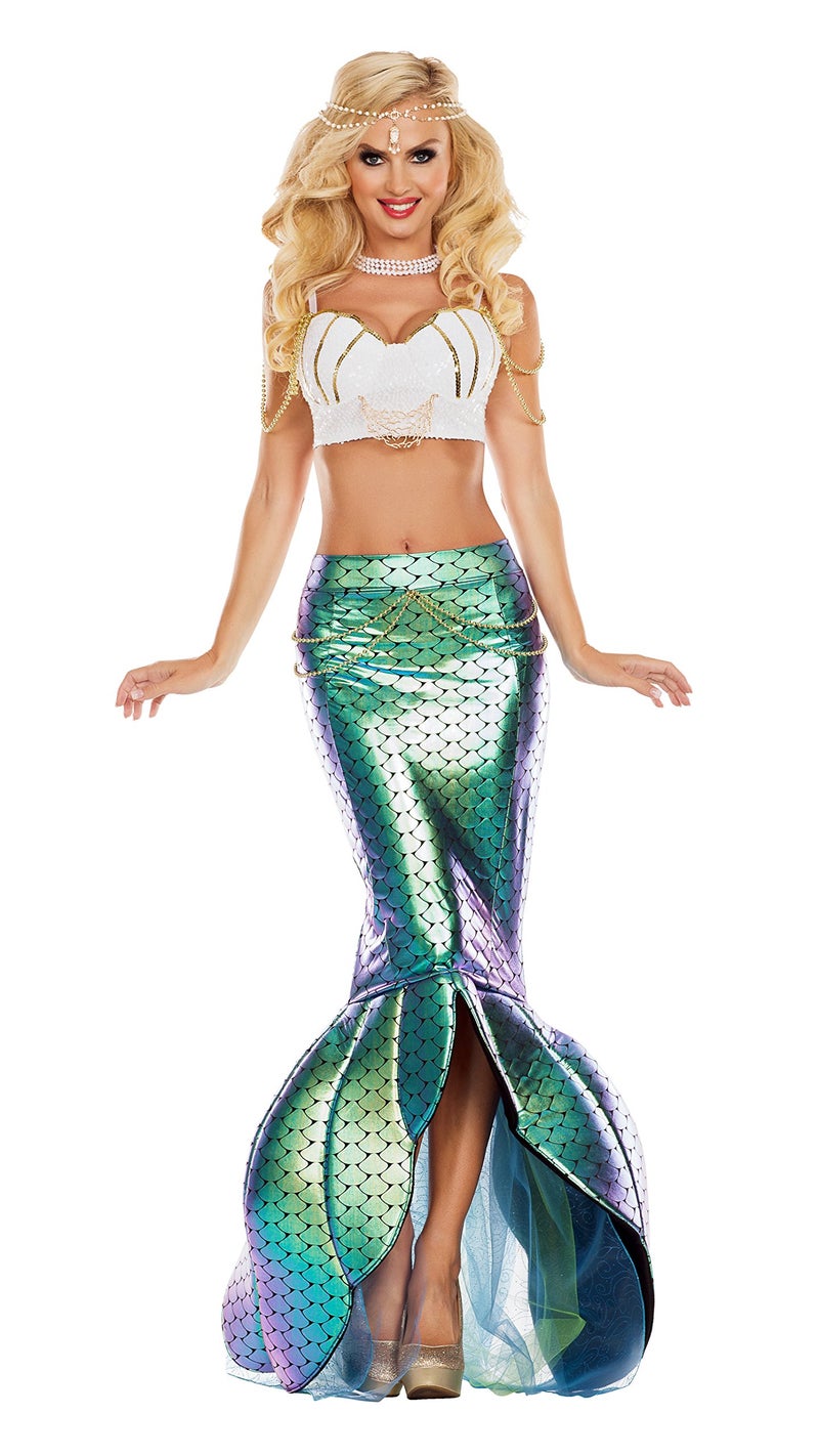 Party King Womens Under The Sea Mermaid Costume TurquoiseWhite Medium