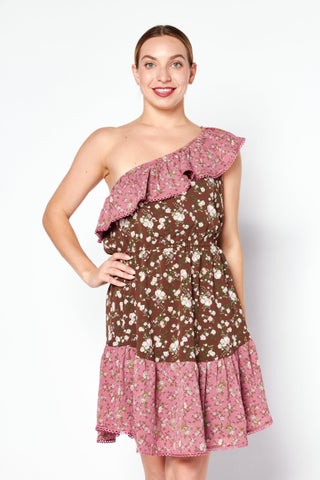 Women Floral Printed Mini Dress, Brown Combo - pzsku/Z112A42C49BB2BFA6F5D8Z/45/1747056711/bebad1f3-2480-46e4-bb44-727a136fc33c