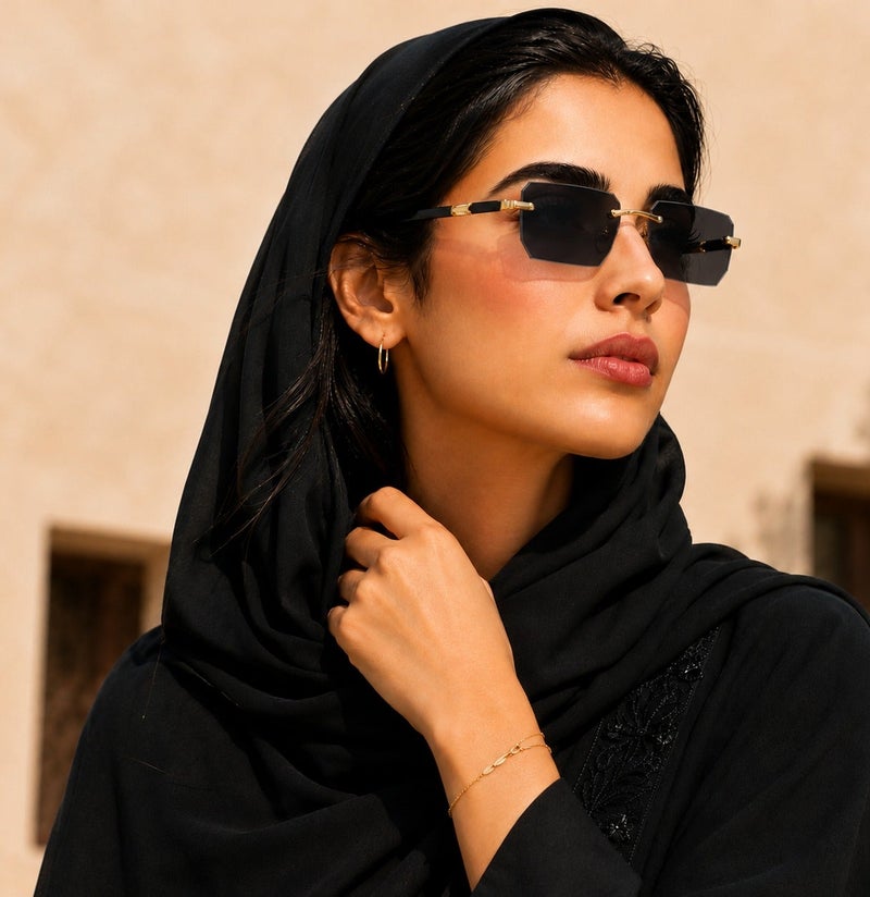 ريترو نظارات أزياء فاخرة مربعة بدون إطار للرجال مع لمسات ذهبية - موسيقى الهيب هوب الأزياء, تصميم رجعي, عدسة مرآة للملابس الخارجية والحفلات - Image 2