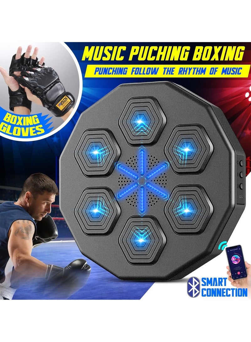 DubaiGallery آلة ملاكمة مثبتة على الحائط مع إضاءة LED وموسيقى معدات تدريب إلكترونية للتمارين المنزلية شحن USB هدية مضحكة آلة ملاكمة - Image 3