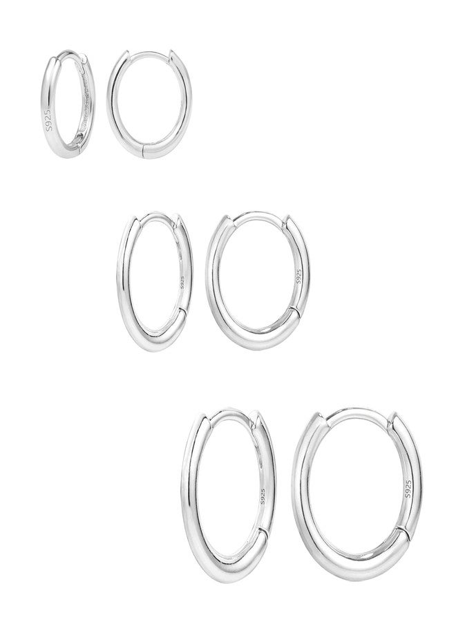 ALEXCRAFT 14K Gold Small Huggie Hoop Earrings for Women 925 Sterling Silver Hypoallergenic Cartilage Huggie Hoops Earrings for Men（3 Pairs） - Image 1