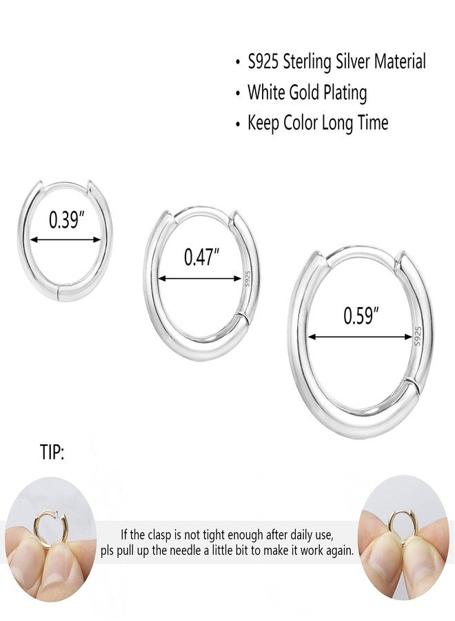 ALEXCRAFT 14K Gold Small Huggie Hoop Earrings for Women 925 Sterling Silver Hypoallergenic Cartilage Huggie Hoops Earrings for Men（3 Pairs） - Image 3