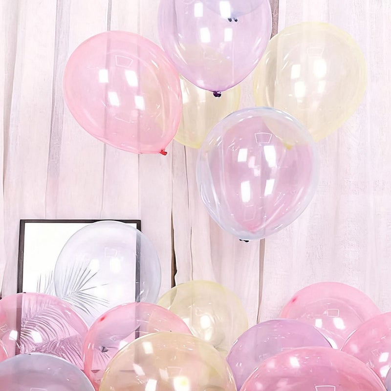 38 Red Balloons 12 Inch Crystal Clear And Colorful Transparent Latex Balloons For Bachelorette Party Anniversary Engagement Wedding Birthday Reunion House Party Decoration - Image 4