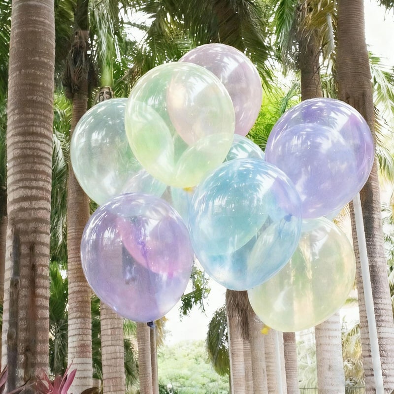 38 Red Balloons 12 Inch Crystal Clear And Colorful Transparent Latex Balloons For Bachelorette Party Anniversary Engagement Wedding Birthday Reunion House Party Decoration - Image 1