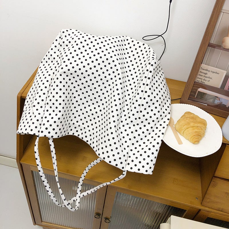 Retro Sweet Polka Dot Cloth Bag, Cute Girl'S Lazy Style Tote Bag, Lightweight Casual Cloth Bag For Class And Outing - Image 3