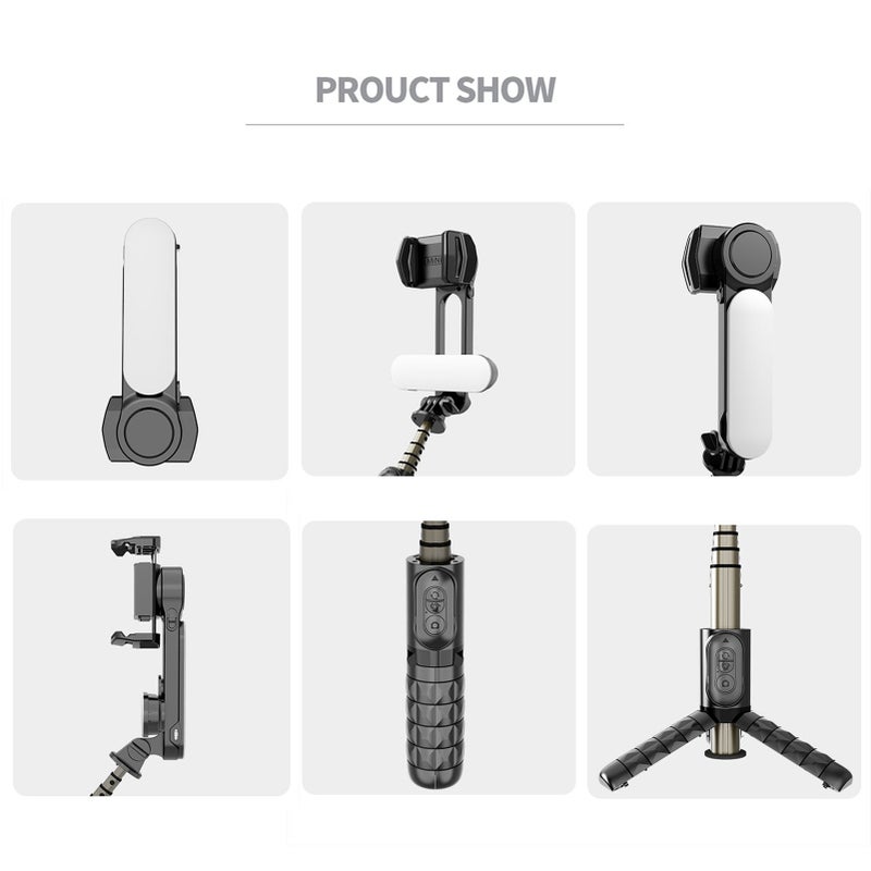 Q09 360°Rotatable Multi-function Gimbal Stabilizer Remote Control Stabilizer with 27.3in Extension Rod Beauty Fill Light Face Smart Tracking Auto Balance - Image 5