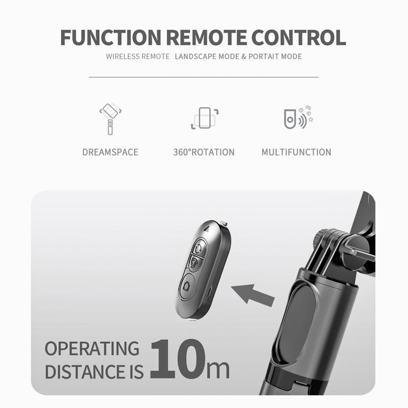 Q09 360°Rotatable Multi-function Gimbal Stabilizer Remote Control Stabilizer with 27.3in Extension Rod Beauty Fill Light Face Smart Tracking Auto Balance - Image 3
