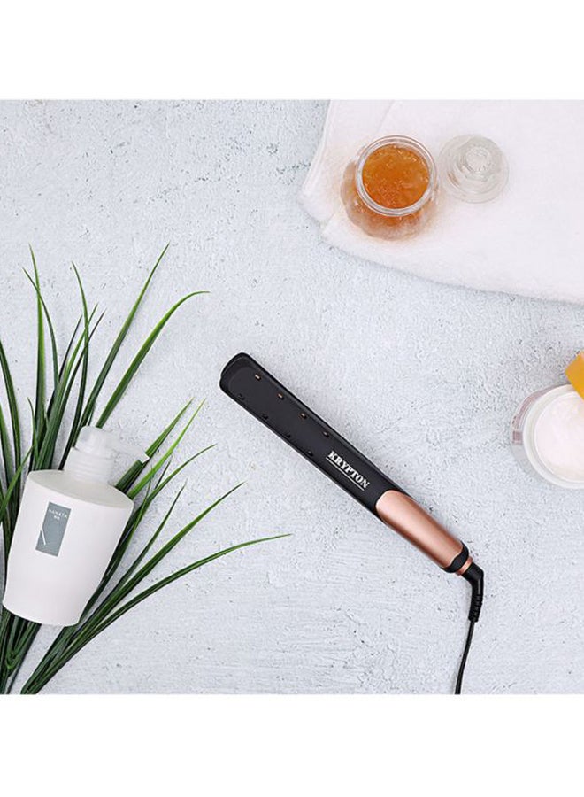 KRYPTON Ceramic Hair Straightener With 360 Swivel Cord, Wet And Dry Function, Adjustable Temperature And Ergonomic Design Brown/Black 400grams - Image 3