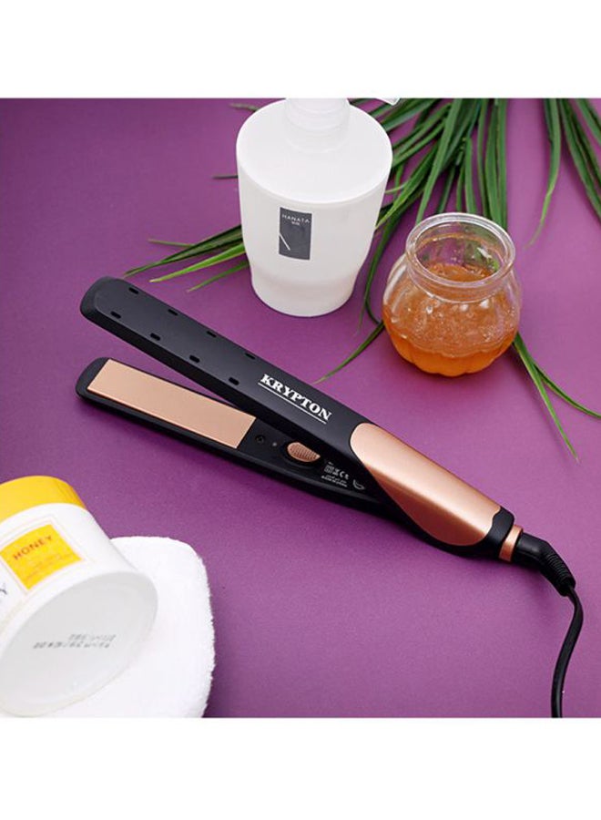 KRYPTON Ceramic Hair Straightener With 360 Swivel Cord, Wet And Dry Function, Adjustable Temperature And Ergonomic Design Brown/Black 400grams - Image 5