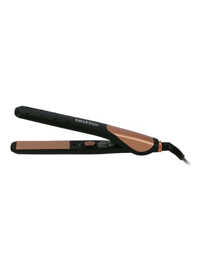 KRYPTON Ceramic Hair Straightener With 360 Swivel Cord, Wet And Dry Function, Adjustable Temperature And Ergonomic Design Brown/Black 400grams - Image 2