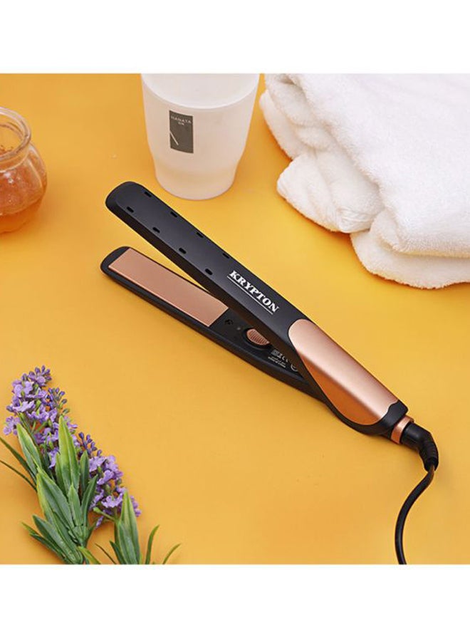KRYPTON Ceramic Hair Straightener With 360 Swivel Cord, Wet And Dry Function, Adjustable Temperature And Ergonomic Design Brown/Black 400grams - Image 4