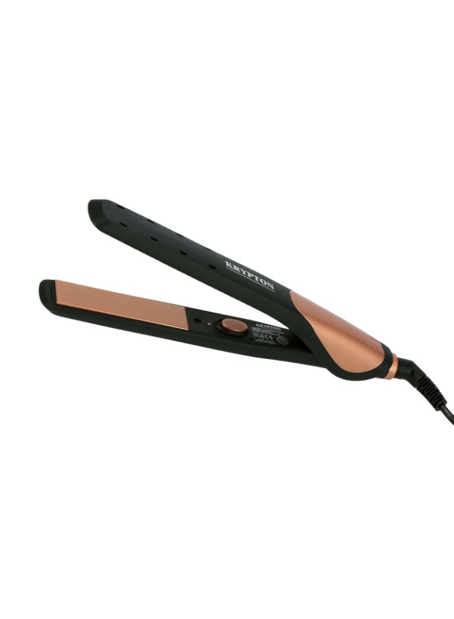 KRYPTON Ceramic Hair Straightener With Wet And Dry Styling Function Anti Static Ceramic Coated Plates Fast Heat Technology And Smooth Glide Performance For Silky Straight Frizz Free Hair | Hair Straightener Black and Copper 400grams - Image 2