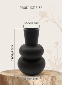 WinHolder Flower Vase Ceramic Vases for Decor, Flower Vase for Home Decor Living Room, Home, Office, Centerpiece,Table and Wedding Black  - Image 2